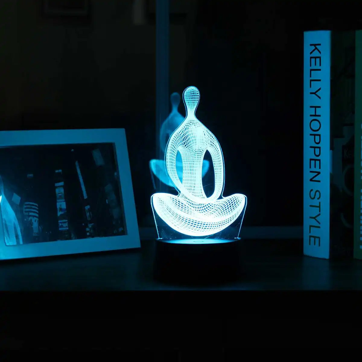 3D ночник в виде животного, цветной USB светодиодный светильник, новинка, светильник ing для рождества, дома, спальни, детей, тачс-переключатель, лампа - Испускаемый цвет: Yoga