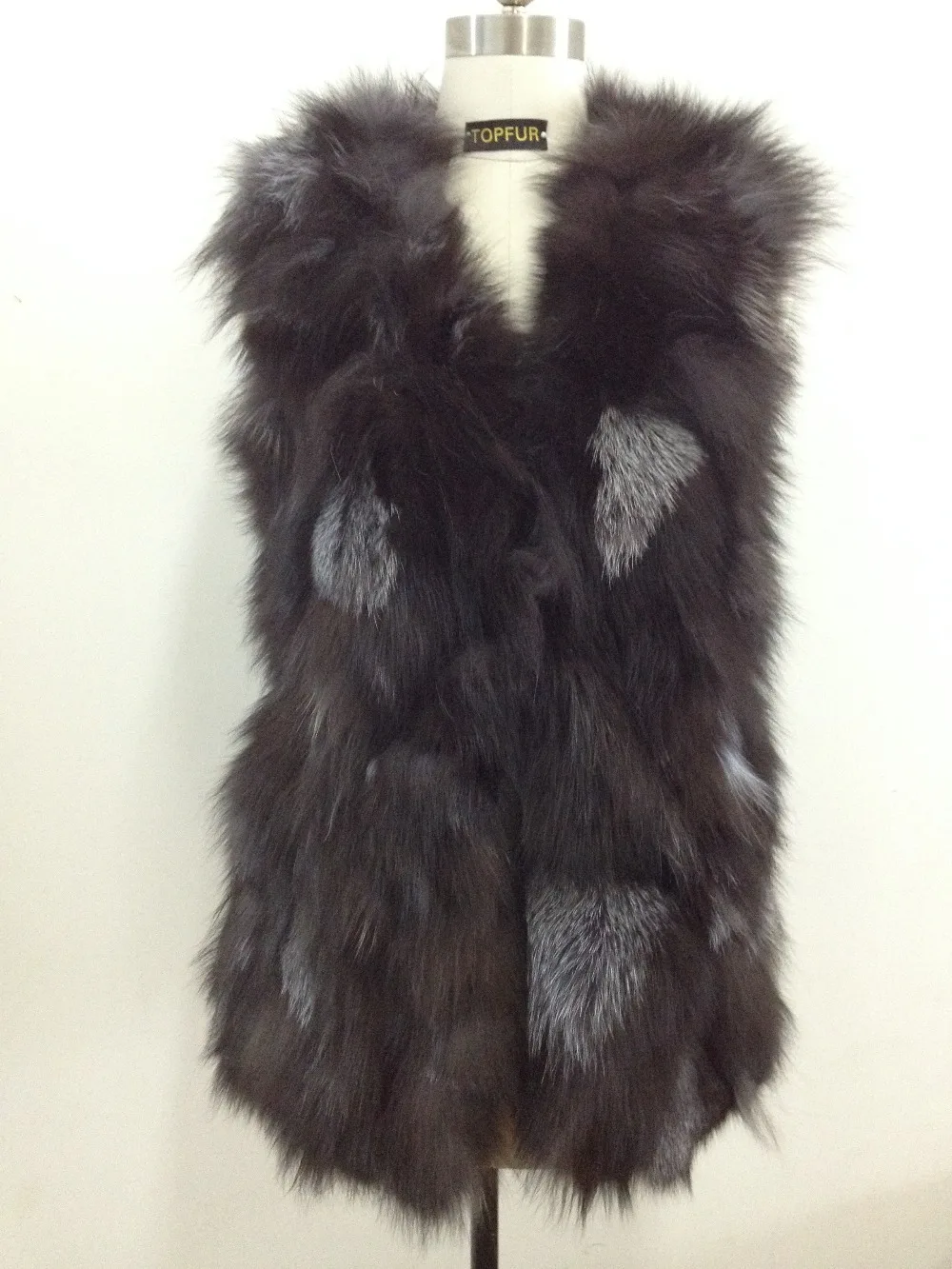 Low! Genuine fox fur vest women's long fox fur jacket winter fox fur coat OEM/Retail/Wholesale/free shipping TF0397
