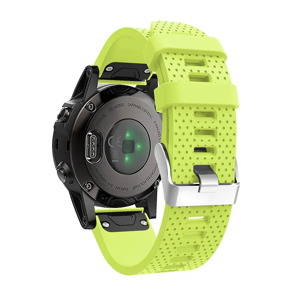 Из силикагеля, мягкий ремешок Ремешок Браслет ремешок для смарт-часов Garmin Fenix 5S часы замена силиконовый браслет на запястье, ремешок для часов - Цвет: Light green