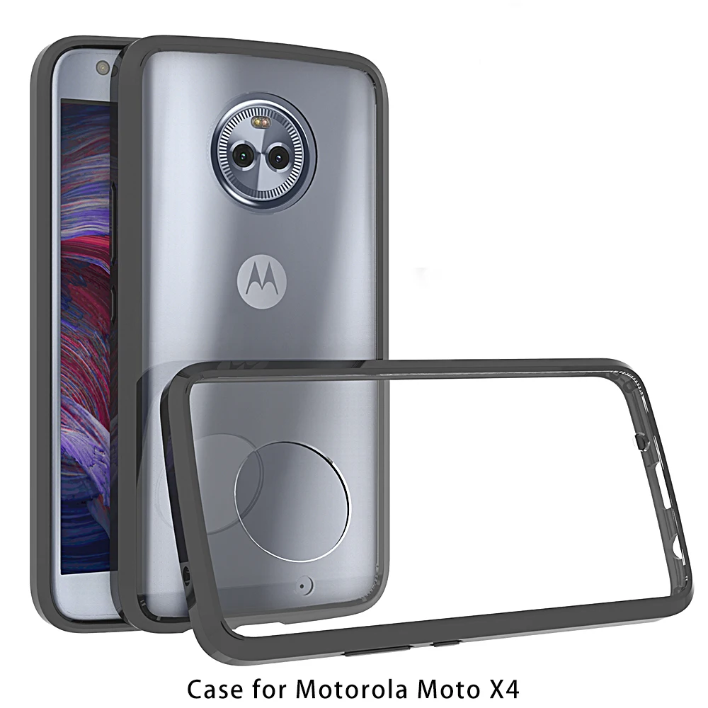 For Motorola Moto X4 Case TPU Bumper Clear Hard Plastic Back Case Cover