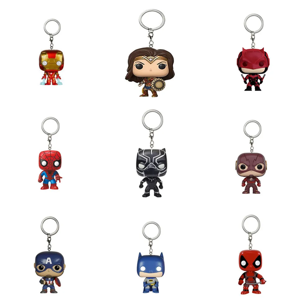 

2019 Marvel Avengers Endgame Super Heroes Iron Man Spiderman Deadpool Hulk Keychain POP Figures Collection Model Toy Doll Gifts