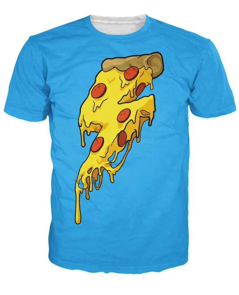 Pizzabolt T Shirt illustrated pizza lightning bolt 3d