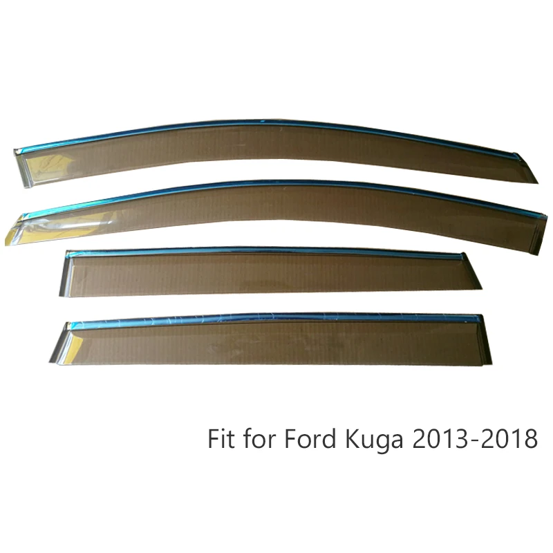 Высокое качество 4 шт. дым окна дождь козырек для Ford Kuga 2013 ABS вентиляционные ВС дефлекторы гвардии аксессуары - Цвет: Kuga 2013-2018