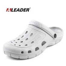 ALEADER/летние пляжные сандалии для мужчин; повседневные садовые Сабо; легкая мягкая дышащая обувь; удобная мужская обувь с крокусом; Больничная обувь