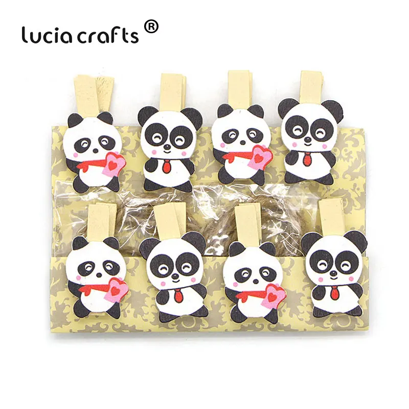 Lucia crafts 1 упаковка 3,5*2 см Мультфильм деревянный зажим пеньковая веревка фото бумага ремесло для альбома домашний декор DIY офисные принадлежности E1202