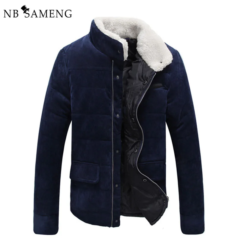 ФОТО New Arrival 2016 Hot-selling Men's Fashion Winter Coat Corduroy Inside Super Warm Jacket With Plus Size M-5XL Wholesale 13M0692