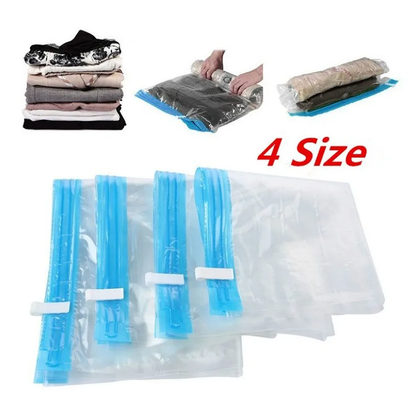 Свернутые компрессионные вакуумные сумки для хранения, складные дорожные пакеты для экономии пространства, пластиковые сжатые сумки для хранения домашней одежды 50*70 см