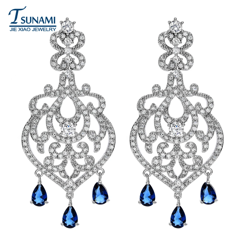 Высококачественные Четырехцветные серьги из циркона, свадебные украшения для девочек, ER-118