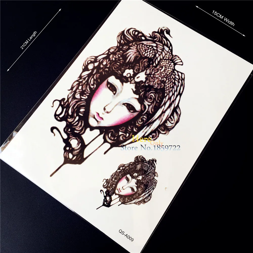 1 PC Populer Peking Opera Gadis Temporary Tattoo Stiker Wanita A9