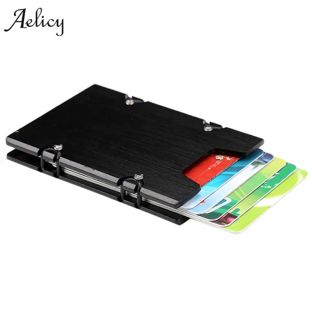 

Aelicy 2019 New Man Pocket Wallet Aluminum Bank Credit Card Holder Portable Rfid Blocking Travel Organization Card Holder Women