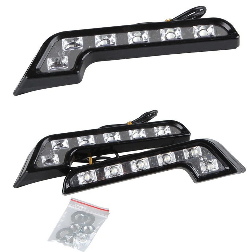 

2PCS DC12V 6LED White Car Auto Fog Lamps DRL Daytime Running Lights Automobile light Source Car Styling Waterproof