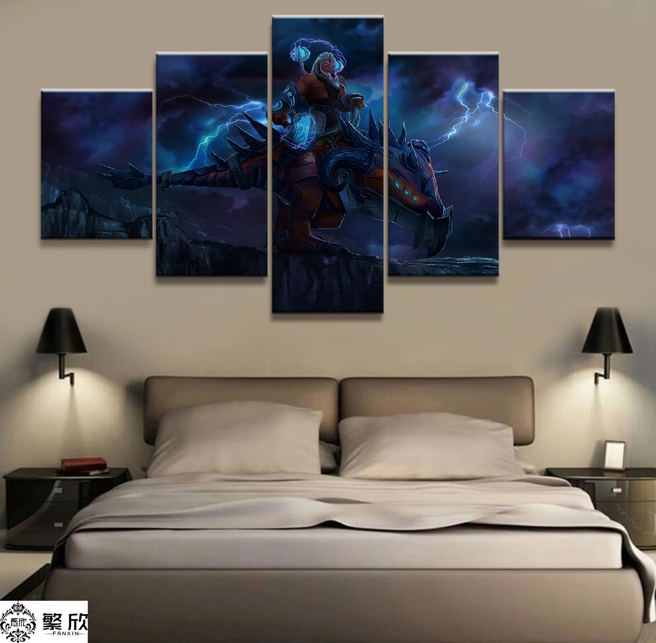  Wall Art Game Poster 5 Pieces DOTA 2 Poster Printed Canvas Painting Pictures Modern Painting On Can