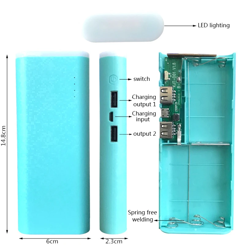 Двойной USB светодиодный 5x18650 DIY внешний аккумулятор зарядное устройство чехол держатель коробка для iPhone samsung huawei Xiaomi redmi