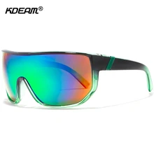 KDEAM, цельные мужские солнцезащитные очки, стимпанк, очки, ударопрочные линзы, большой размер, солнцезащитные очки с защитной коробкой KD100
