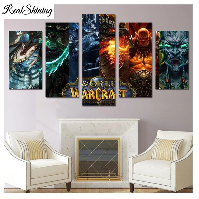 

REALSHINING 5pcs full Diamond Embroidery Diamond Mosaic Painting games wars Picture DIY Diamond Painting Cross Stitch FS1276