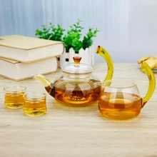 4в1 элегантный подарочный набор Термостойкое стекло 600 мл чай горшок и 400 мл кувшин для чая 2 чайные чашки ситечко для домашнего украшения посуда