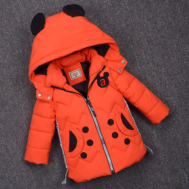 Зимняя куртка Стеганая куртка для мальчика детская одежда Парка куртка пальто для детей Детская одежда на хлопковой подкладке - Цвет: Оранжевый
