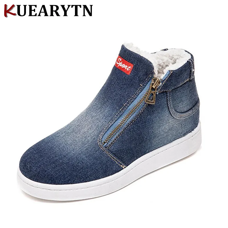 

Plus Size 35-43 2019 Winter Platform Boots Women Boots Super Warm Winter Casual Shoes Women Cowboy Ankle Boots For Women 4 color