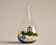 Hanging glass vase vase succulents micro landscape ecological bottle transparent round bottle water bottle Home decoration