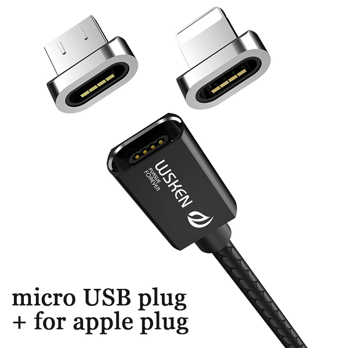 WSKEN кабель Micro USB Магнитный зарядный кабель для iPhone Xs Max Xr type C USB C Быстрая зарядка данных для samsung S9 Note8 S8 type-C - Цвет: for apple micro USB