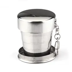 SZ-lgfm-портативная нержавеющая сталь с телескопической, выдвижной Складная разборная чашка для путешествий