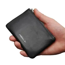 Унисекс Мини-сумочки для монет, мужские кошельки, натуральная кожа, ультратонкая сумка на молнии, женские кошельки, повседневная мягкая сумка для денег, клатч для девочки