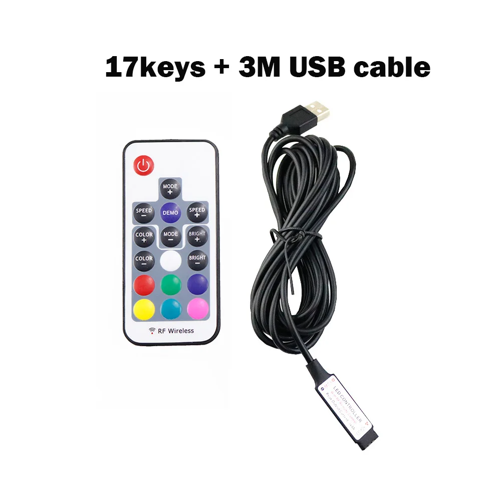 Светодиодный контроллер RGB 17key 0 5 м 1 3 в USB 12A RF беспроводной мини пульт