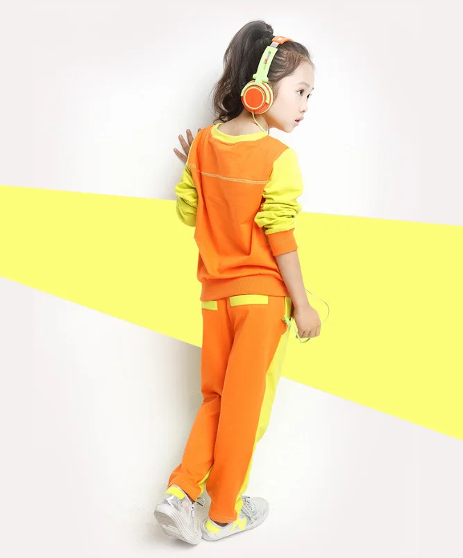 Брендовый Модный хлопковый комплект одежды со звездами для девочек, длинный рукав+ леггинсы, комплект школьной спортивной одежды для девочек, лидер продаж высокого качества
