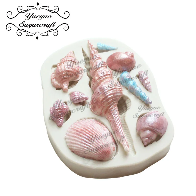 4 Yueyue Sugarcraft морская/оболочка силиконовая форма помадка форма для украшения торта инструменты шоколадная форма - Цвет: 4