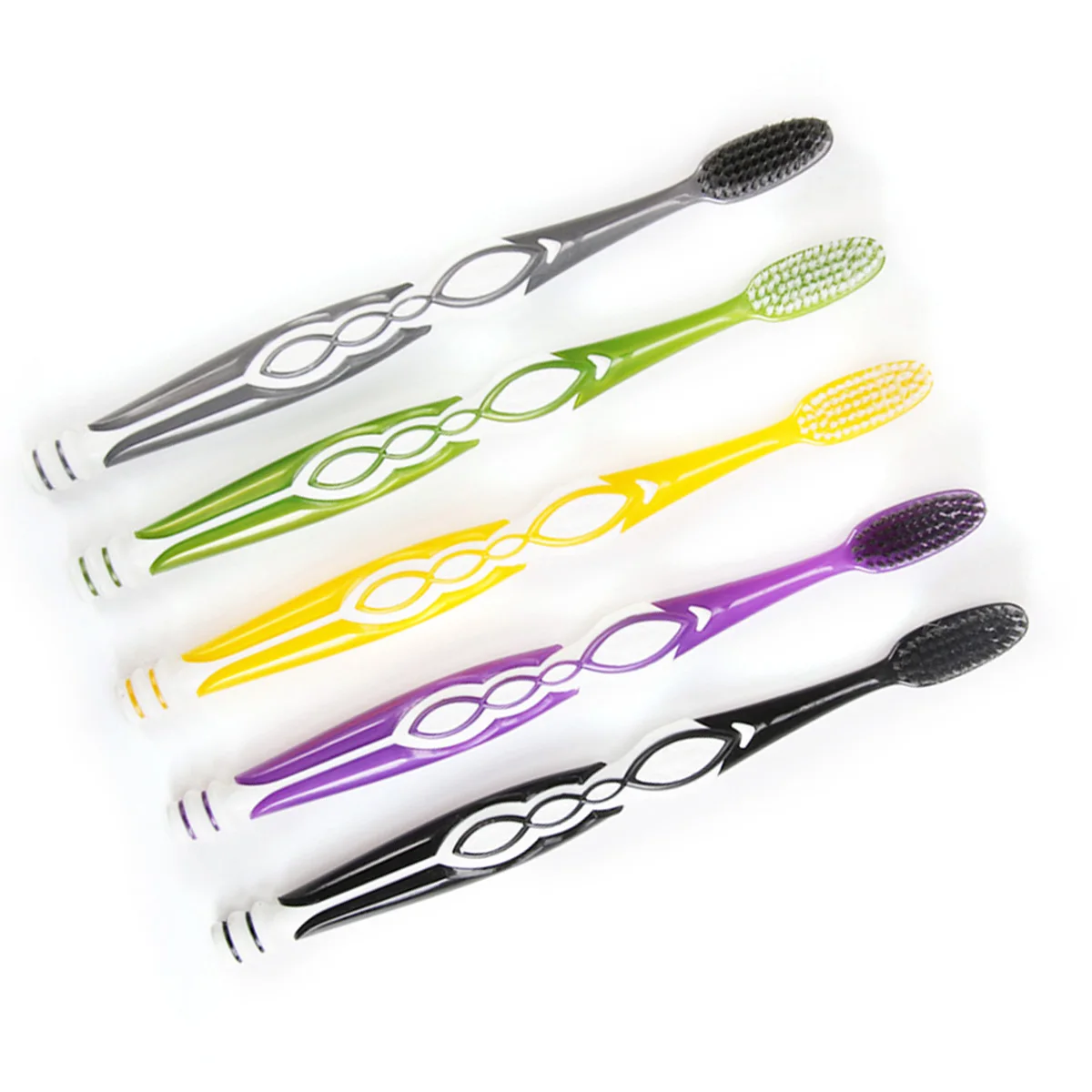 5Pcs UltraSoft Bristle Toothbrush Bamboo Charcoal Brush Tooth Brush