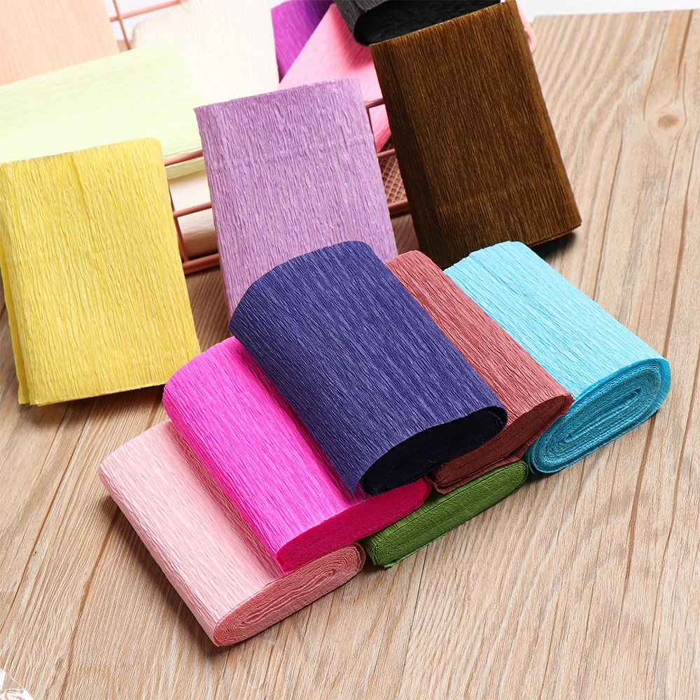 

1Roll 250*10cm DIY Craft Origami Crepe Paper Wrinkled Paper for Wedding Party Decoration Flower Gifts Packing Wrapping Supplies