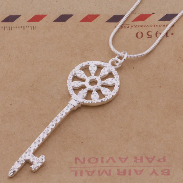 

AN436 Hot 925 sterling silver Necklace, 925 silver fashion jewelry pendant greatful key /bgkajxra axhajooa