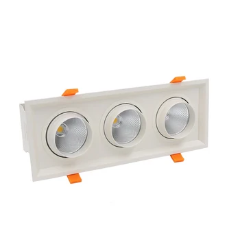 

Tri-head Grille Light High CRI chip 3x8W,3x12W Oblong Led Recessed DownLight Adjustable Anti-Glare