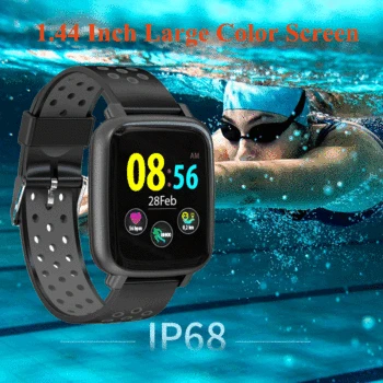 

Smart Watch 1.44 inch Large Color Screen IP68 Waterproof Smartwatch women Fashion Fitness Tracker Heart Rate monitor wristbands