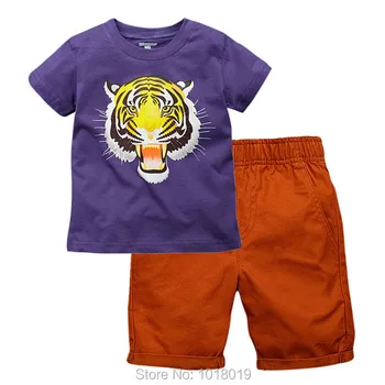 

Baby Boy Clothes Sets Kids 100% Cotton 2020 Summer T-shirt Pants 2pc Children Suits 1-7Y Bebe Boys Tiger Tops Casual GYM Outfits