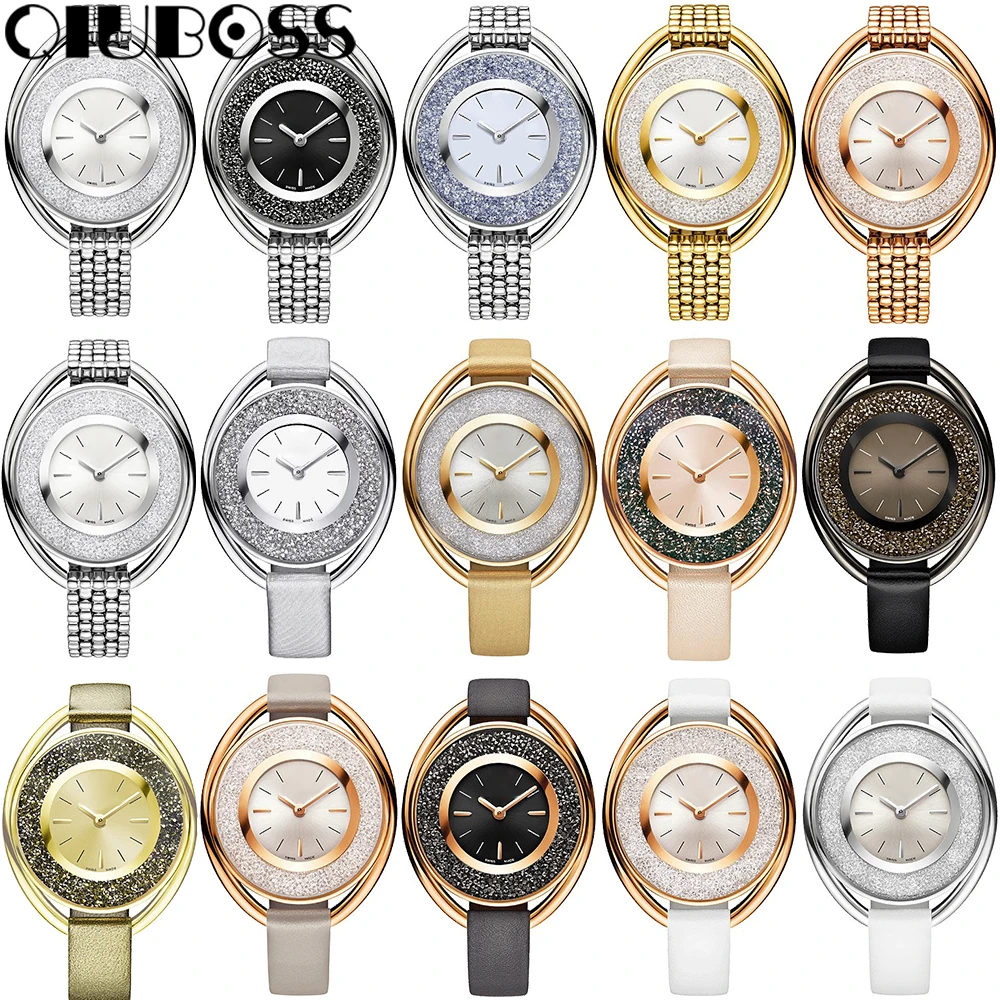 

QIUBOSS New Brand Gold Mens Watches Top Brand Luxury PU Leather Wristwatch Mens Gift Quartz Watch Discount Relogio Masculino