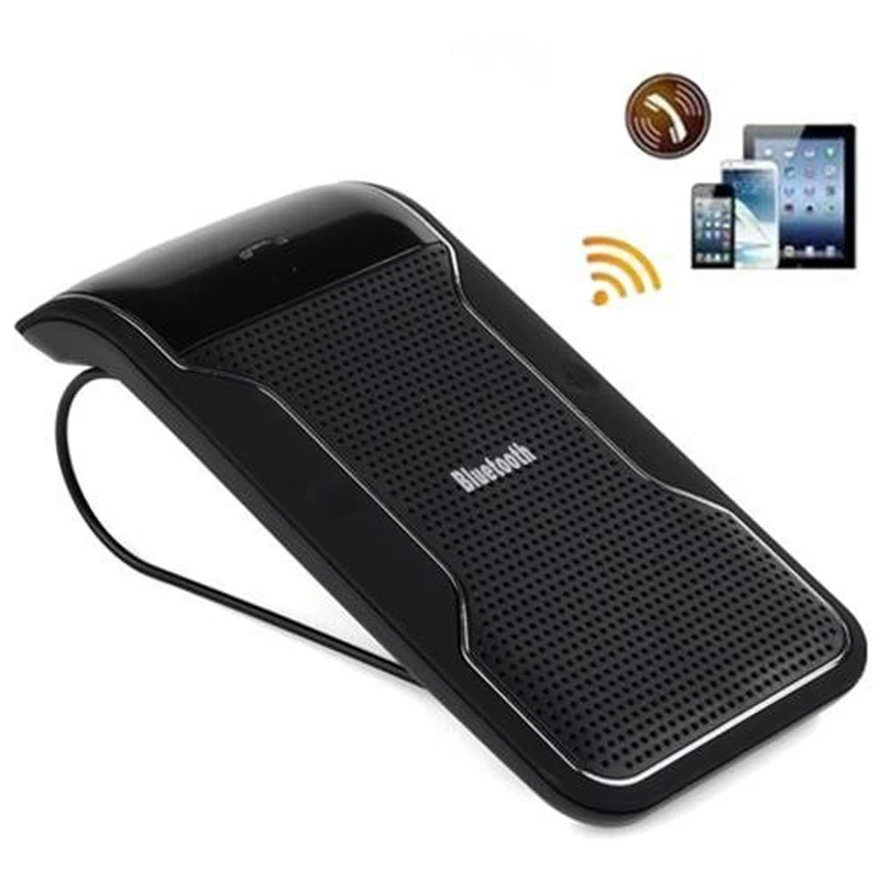 New Wireless Black Bluetooth Handsfree Car Kit Speakerphone Sun Visor Clip 10m Distance For iPhone font
