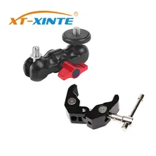 XT-XINTE Регулируемый зажим для телефона с двойной 1/4 71 мм шаровой головкой для DSLR камеры для гоночного мотоцикла