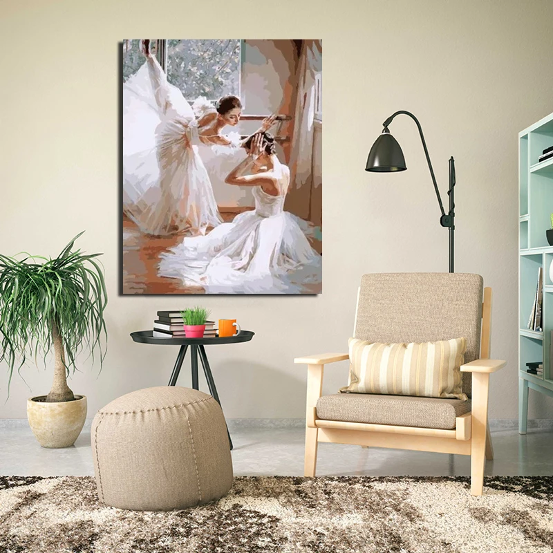 

Canvas Painting By Playing Graceful Ballet DIY Digital Painting Living Room Home Decor Artwork Wall Art Pictures Accessories
