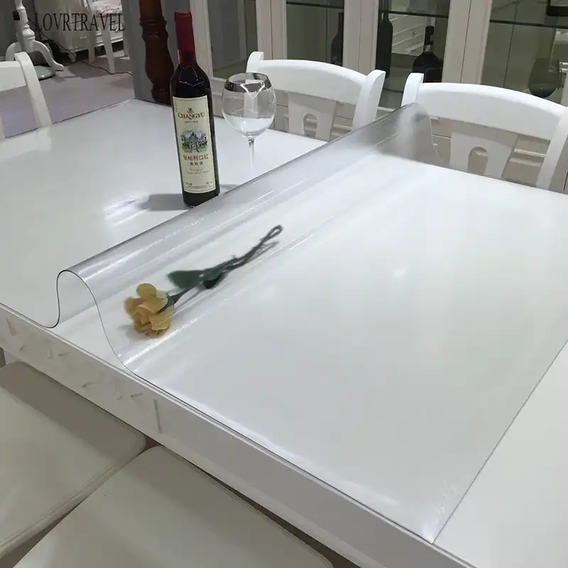Frosted Pattern Pvc Soft Glass Table Cloth Crystal Table Mat Desk