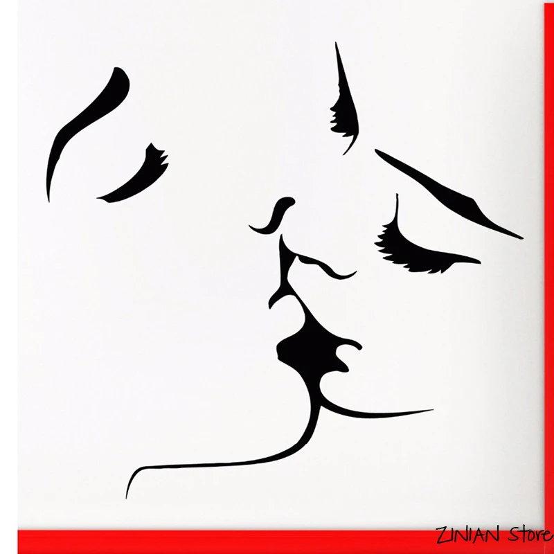 Kissing Couple Wall Stickers Wedding Decoration Wall Art For Bedroom