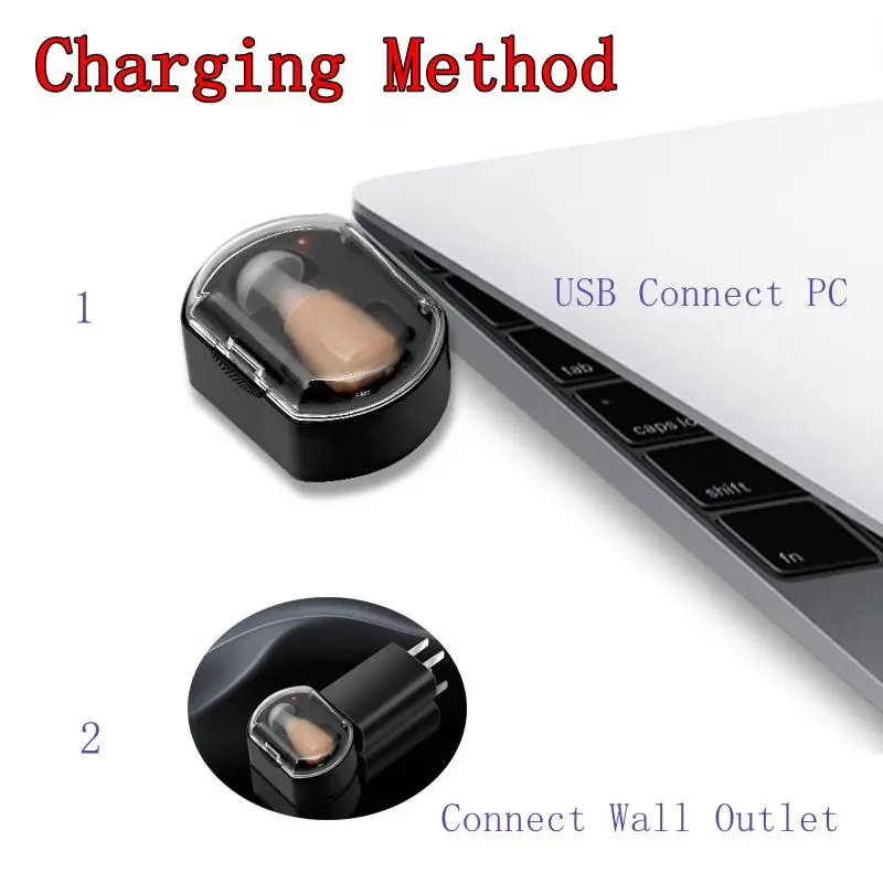 2 шт* перезаряжаемый мини-слуховой аппарат, усилитель слухового аппарата, усилитель слухового аппарата, перезаряжаемый слуховой аппарат