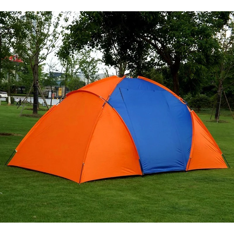 Billig 5 8 personen Große Camping Zelt Wasserdichte Doppel Schicht Zwei Schlafzimmer Reise Zelt für Familie Party Travel Angeln 420x220x175cm