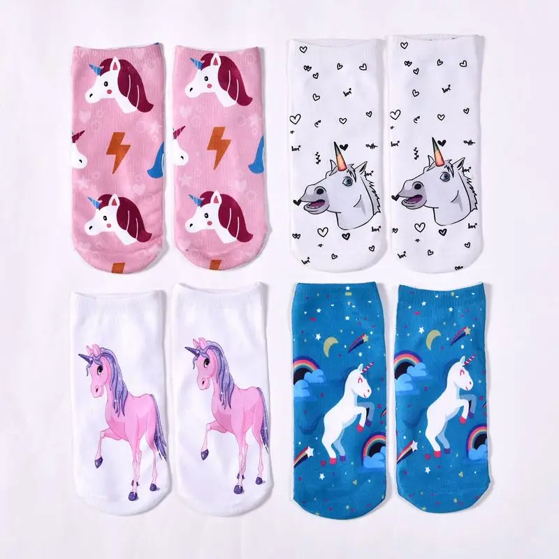 

Colorful Unicorn Licorne Soft Cotton Socks Women Spring Summer Funny Socks Sweet 3D Prints Socks for Pregnant Maternity