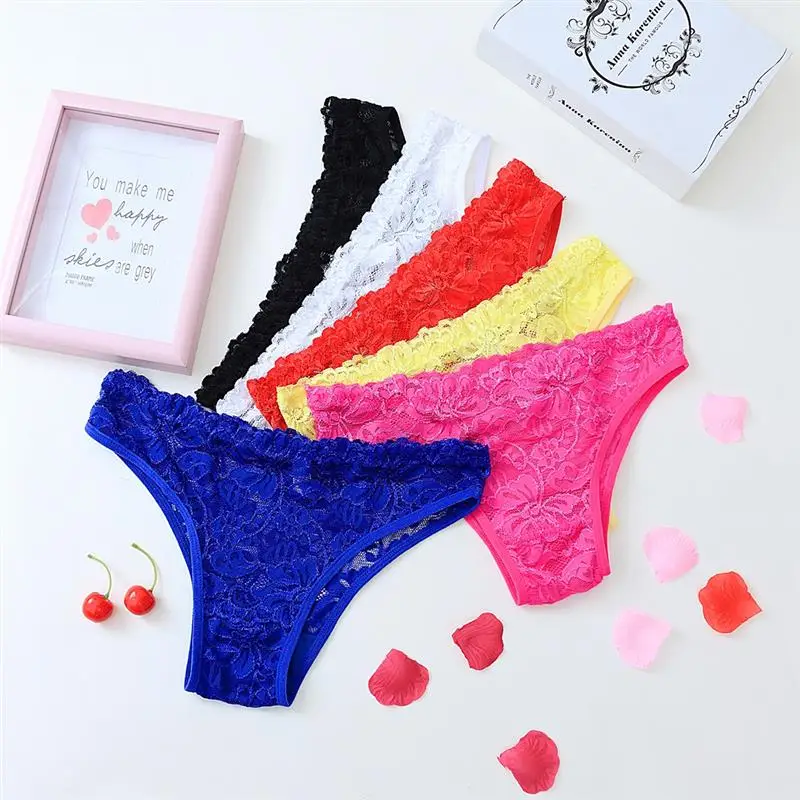 LIEBE ENGEL Women's Floral Panties Seamless Lace Ladies G String Thongs Sexy Bikini Lingerie 7