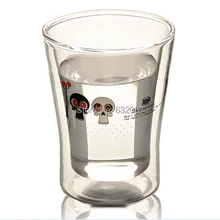 Betty Store 2 шт./упак. 260 мл двухстеновая стеклянная чашка высокое боросиликатное стекло материал чашка на гриле наклейка прозрачная стеклянная чашка