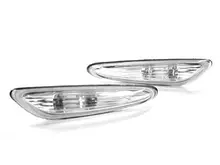 Um par de 02-05 Para BMW E46 3-SERIES 4DR SEDAN/WAGON DEPO LUZES de MARCADOR LATERAIS-CRYSTAL CLEAR