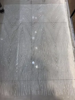 

Latest Net French Lace Material High Quality French Net African Lace Fabric with Sequins Nigerian Wedding African Lace