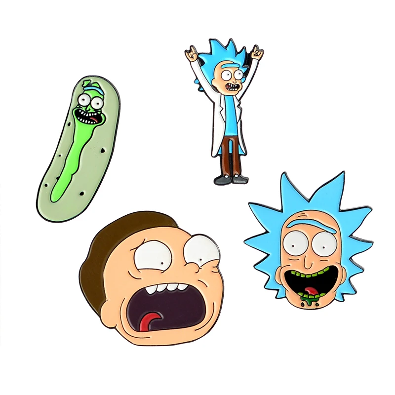 

Pins and brooches American cartoon Rick and Morty Enamel pins Brooches Badges Backpack Bag Hats Accessories Men Women Jewelry