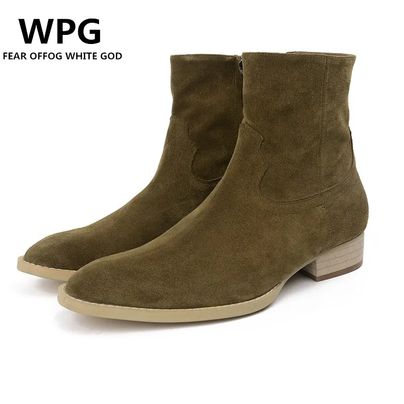olive green chelsea boots